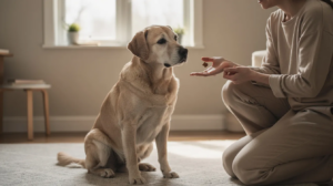 Senior Dog Training Tips for Better Manners 3 Senior dog training with hand signals at home